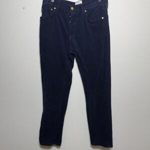 Sid Mashburn Men Corduroy Pants 32x26 Blue Button Fly Slim Straight 5-Pocket